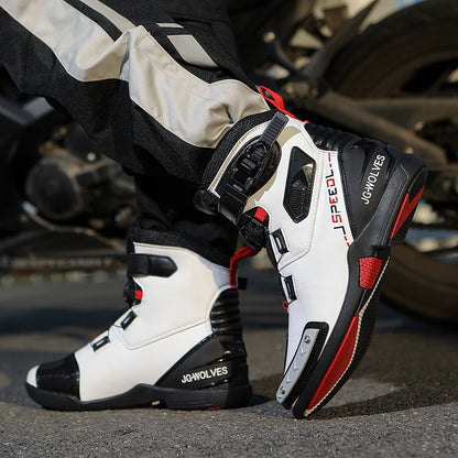 Bottes de cyclisme imperméables et résistantes à l'abrasion. Chaussures de moto pour homme et femme. Bottes de moto Voyage en moto Off-Road Rally Knight