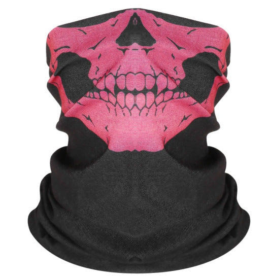 Masque facial de cyclisme en plein air, fantôme de champ, couverture de crâne, protection solaire de vélo en plein air, protection tactique respirante et multifonctionnelle