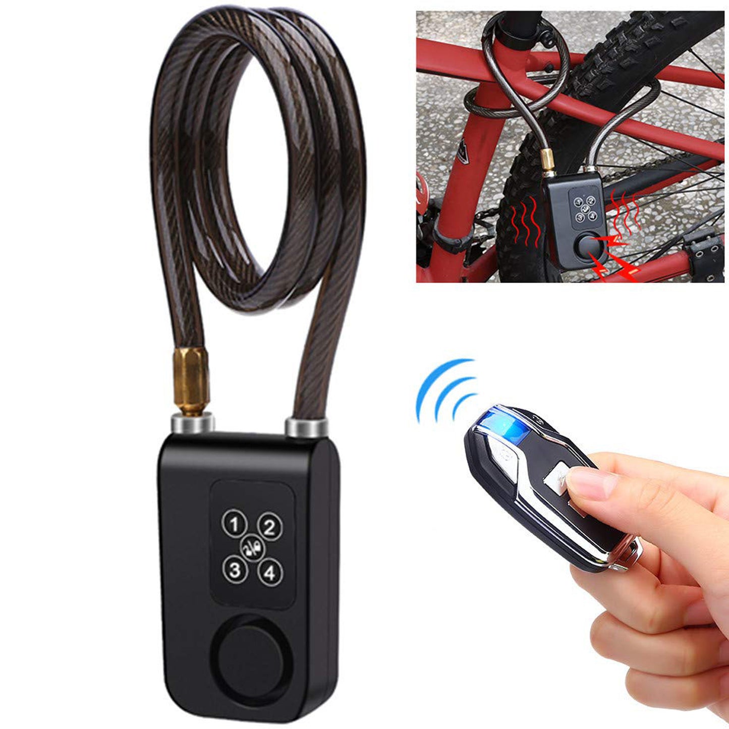 Cadenas d'alarme antivol avec télécommande