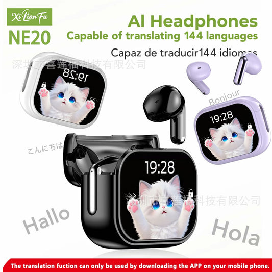 HTCNE20  écouteurs intelligents Bluetooth G27, un écran tactile LED couleur intégrale avec réduction de bruit, des écouteurs multifonctions ANC+ENC