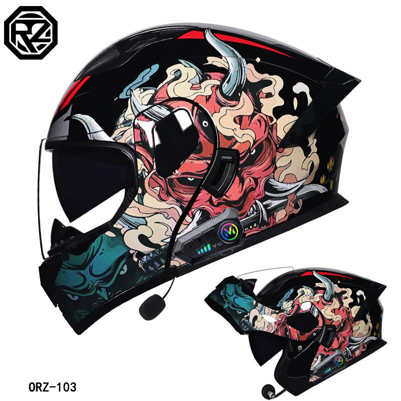 Casque certifié 3C, casque Bluetooth complet pour hommes et femmes, quatre saisons, grand aileron arrière. Contactez notre service achat tplmshop pour choisir la visière.