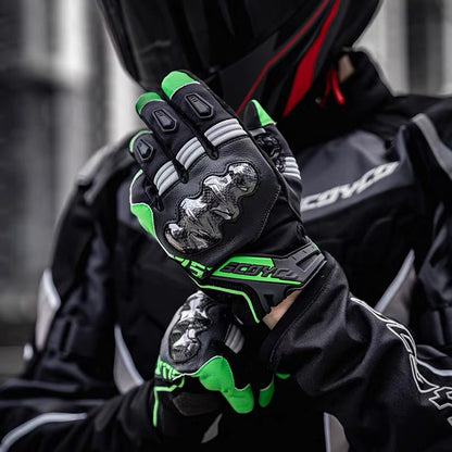 Gants en fibre de carbone pour motocyclettes de course MC175WP Protection anti-chute pour la conduite Confortable, transpirable et durable Hommes et femmes Pulse