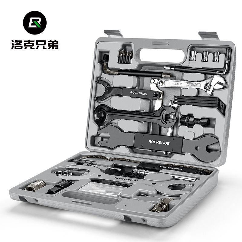 Boîte à outils de réparation de vélos Rock Brothers Clé Ensemble de réparation de pneus Réparation de vélo de route Équipement d'entretien de vélo de montagne