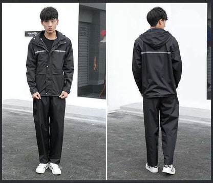 Veste anti-pluie, ensemble pantalon de pluie, vêtements pour adultes, conduite en vélo électrique, épaissie réfléchissante à double couche sur tout le corps