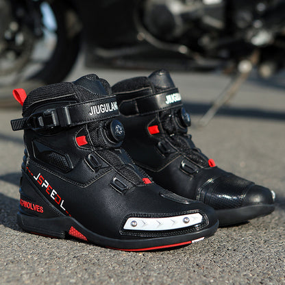 Bottes de cyclisme imperméables et résistantes à l'abrasion. Chaussures de moto pour homme et femme. Bottes de moto Voyage en moto Off-Road Rally Knight