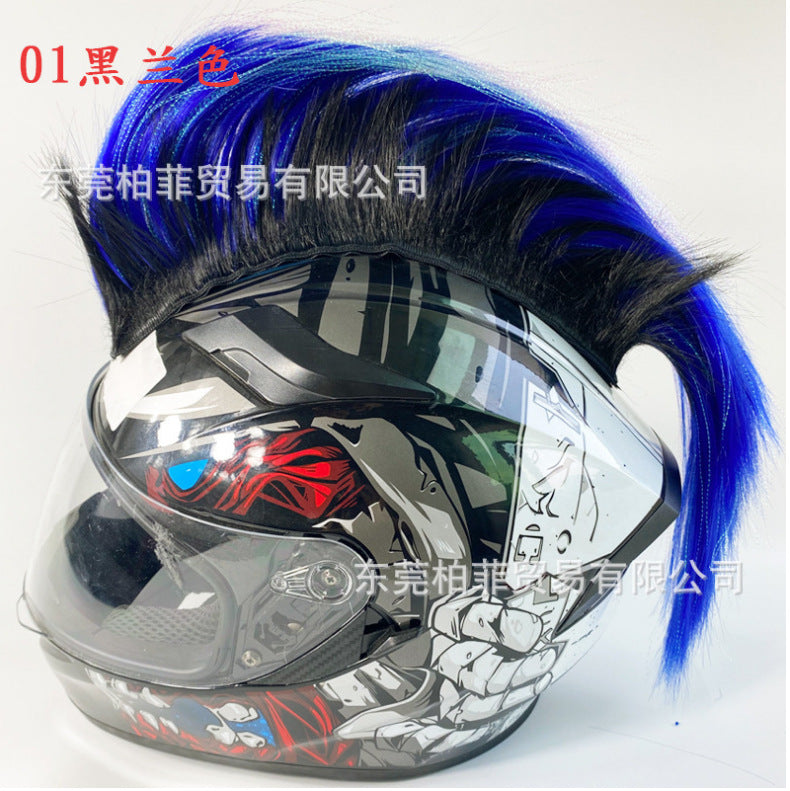 Décoration de casque de moto Perruque punk