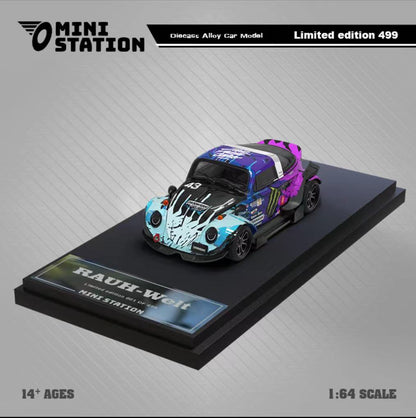 TimeMicro1 : 64 RWB Beetle Plain Simulation Modèle de voiture en alliage