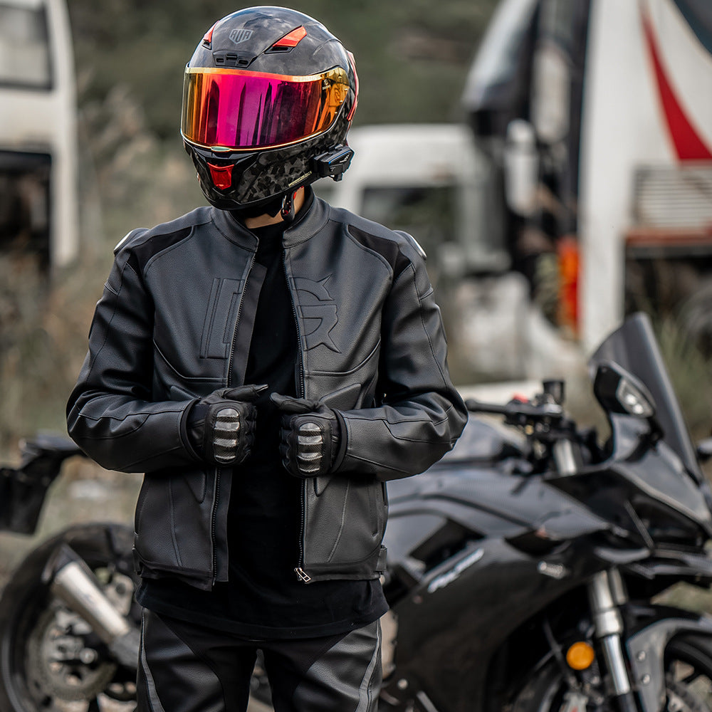 Vêtements de moto, vêtements de course d'hiver, pantalons antichute, pantalons de moto, veste en cuir pour hommes et femmes,