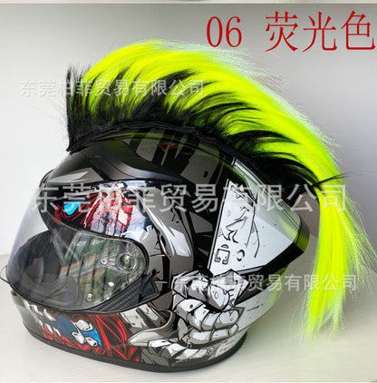 Décoration de casque de moto Perruque punk