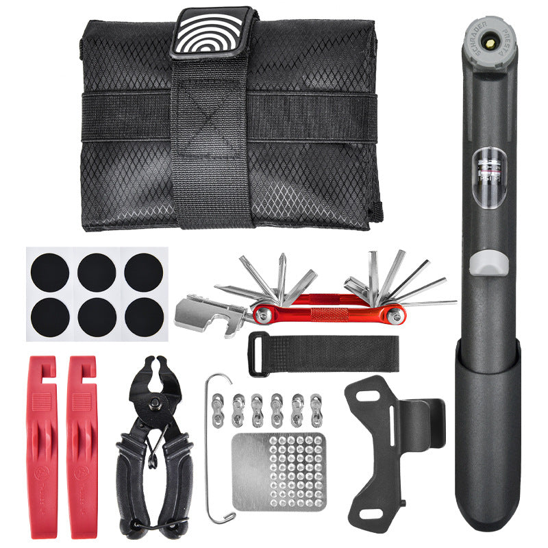 Kit de réparation de vélo ACRUNU, réparation de pneus, pompe, outil combiné pour retirer les clés de VTT