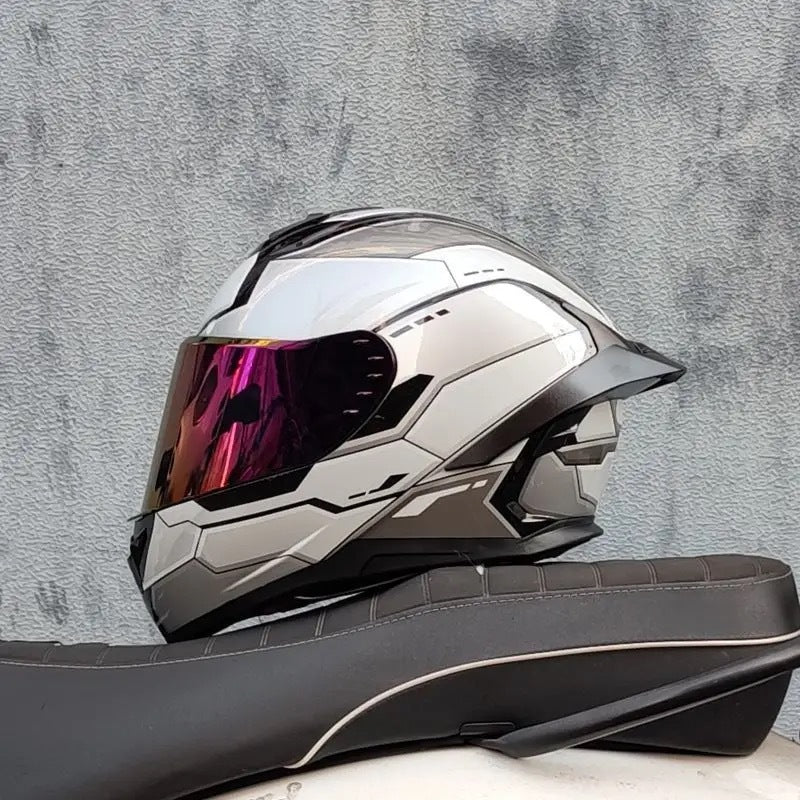 AXOR casques moto casques homme et femme protection solaire été moto jusqu'à la personnalité grand aileron fente arrière sécurité Bluetooth