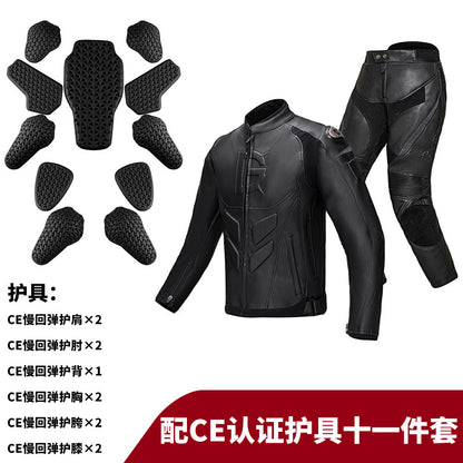 Vêtements de moto, vêtements de course d'hiver, pantalons antichute, pantalons de moto, veste en cuir pour hommes et femmes,