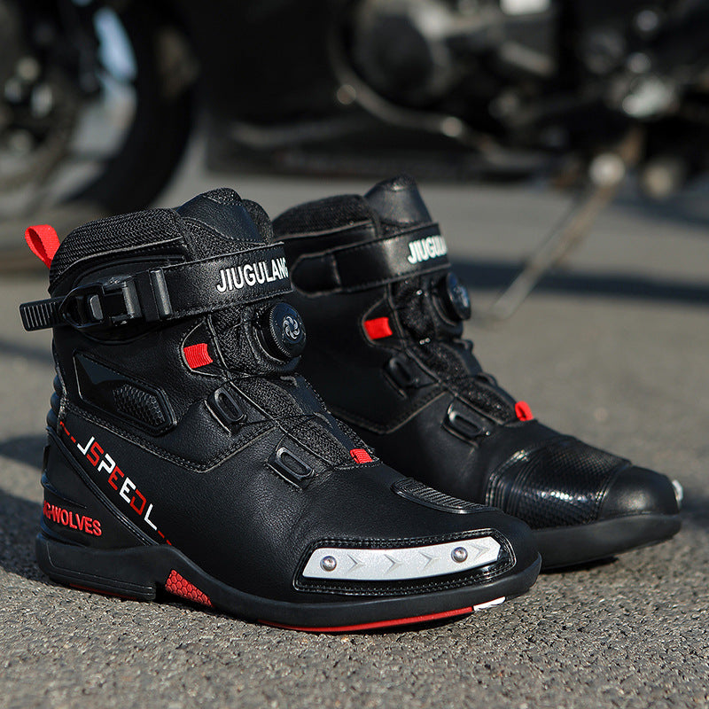 Bottes de cyclisme imperméables et résistantes à l'abrasion. Chaussures de moto pour homme et femme. Bottes de moto Voyage en moto Off-Road Rally Knight