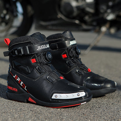 Bottes de cyclisme imperméables et résistantes à l'abrasion. Chaussures de moto pour homme et femme. Bottes de moto Voyage en moto Off-Road Rally Knight