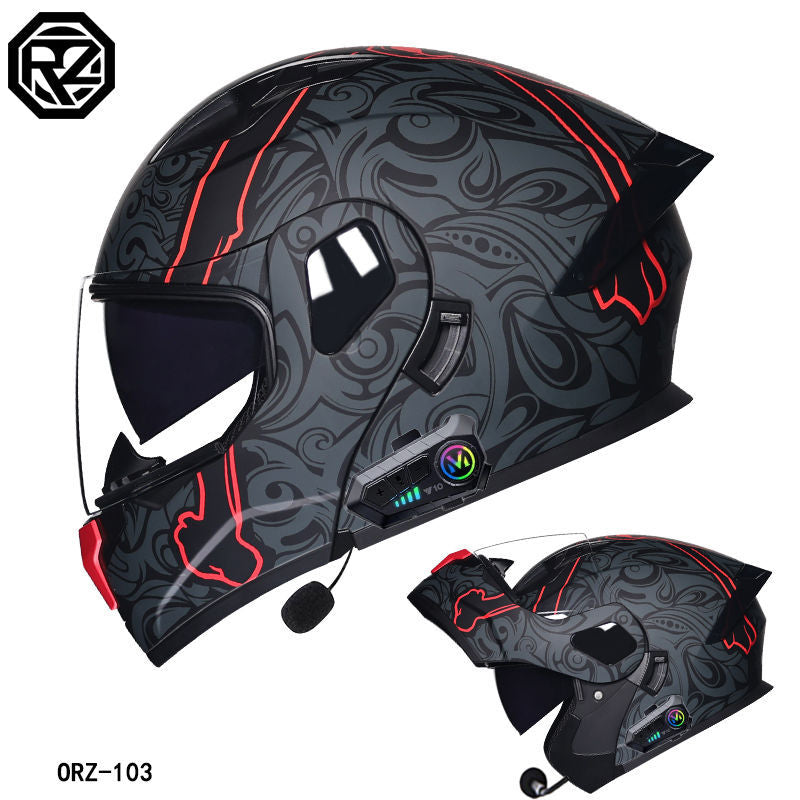 Casque certifié 3C, casque Bluetooth complet pour hommes et femmes, quatre saisons, grand aileron arrière. Contactez notre service achat tplmshop pour choisir la visière.