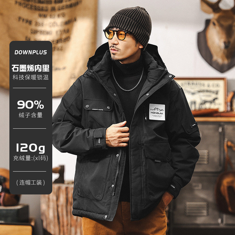 Veste en plumon de graphène vintage américain pour homme hiver en plein air style fonctionnel veste automne et hiver pour homme