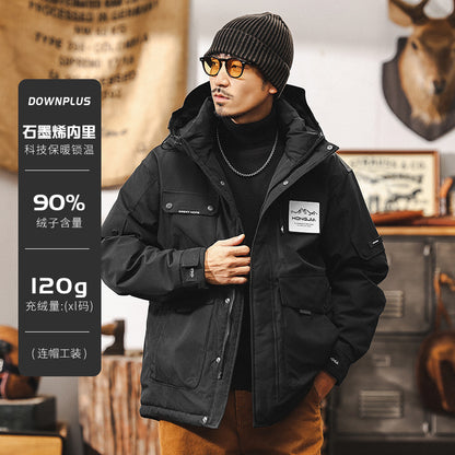 Veste en plumon de graphène vintage américain pour homme hiver en plein air style fonctionnel veste automne et hiver pour homme