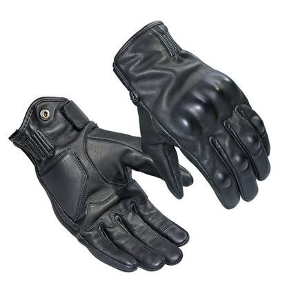 Gants de moto vintage en peau de mouton pour hommes et femmes, pour toutes les saisons, gants de protection sportif de plein air