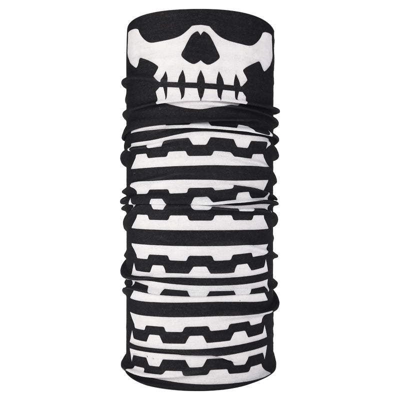 Masque de cyclisme foulard col chaud accessoire de Halloween crâne versatile foulard visage foulard magique