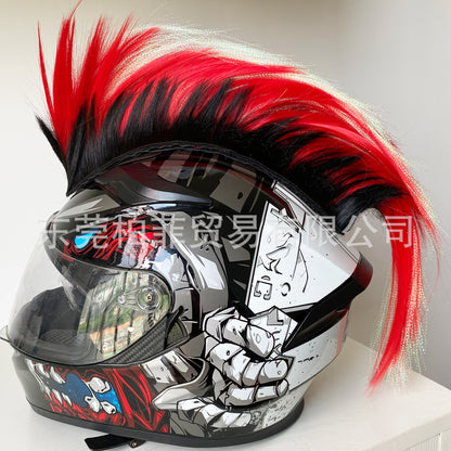 Décoration de casque de moto Perruque punk