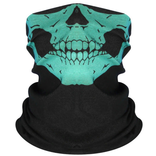 Masque facial de cyclisme en plein air, fantôme de champ, couverture de crâne, protection solaire de vélo en plein air, protection tactique respirante et multifonctionnelle