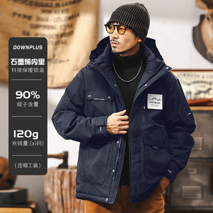 Veste en plumon de graphène vintage américain pour homme hiver en plein air style fonctionnel veste automne et hiver pour homme
