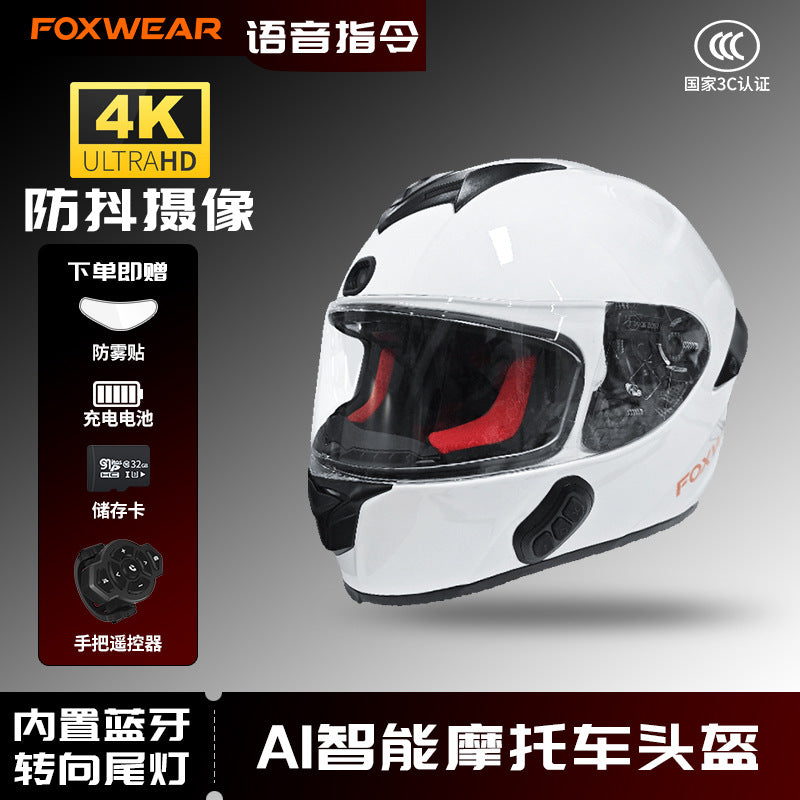 Casque de moto  Caméra intelligente 4K voix Bluetooth pour hommes et femmes toutes les stations certifiée 3C