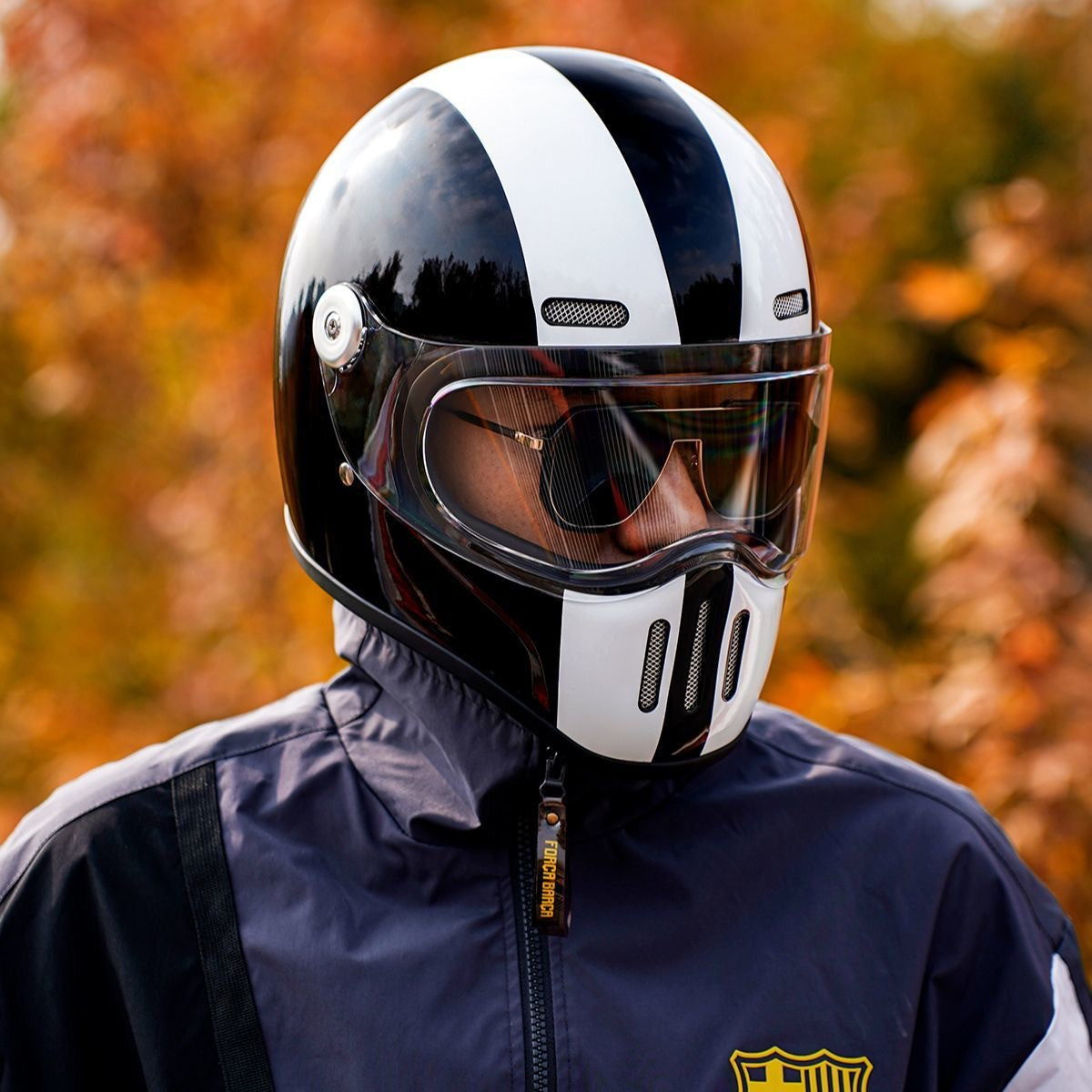 Casque WTCX de moto en fibre de carbone en PRF, casque complet, pour hommes et femmes
