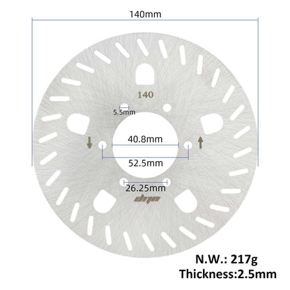 Disque de frein à six orifices Ulip de 140 mm avec vis de montage lot de 2