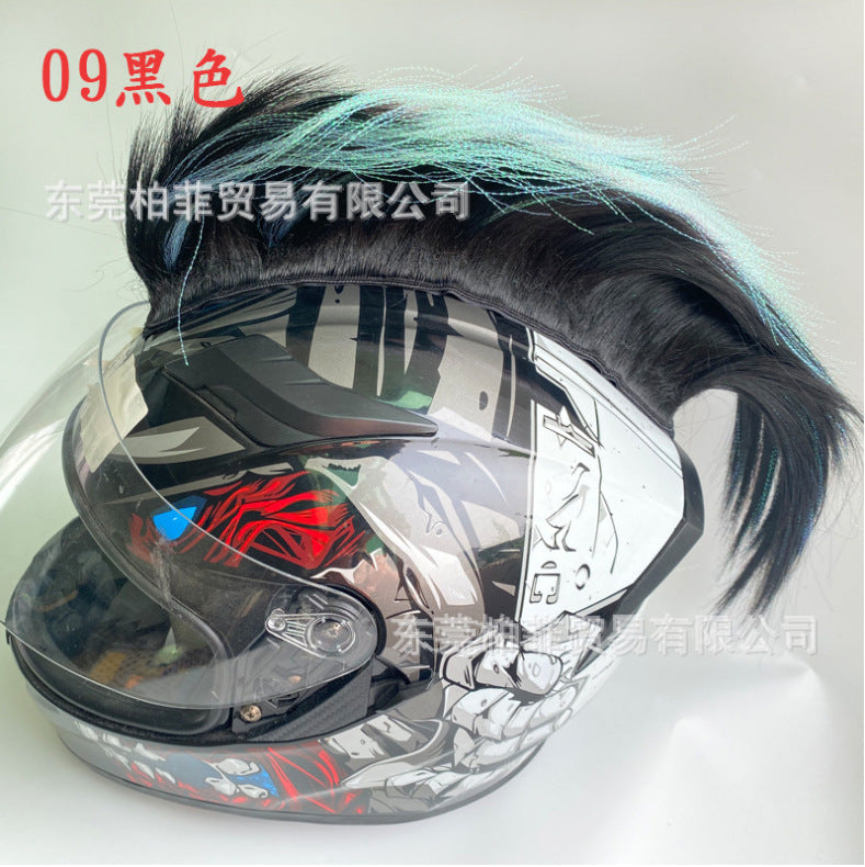 Décoration de casque de moto Perruque punk