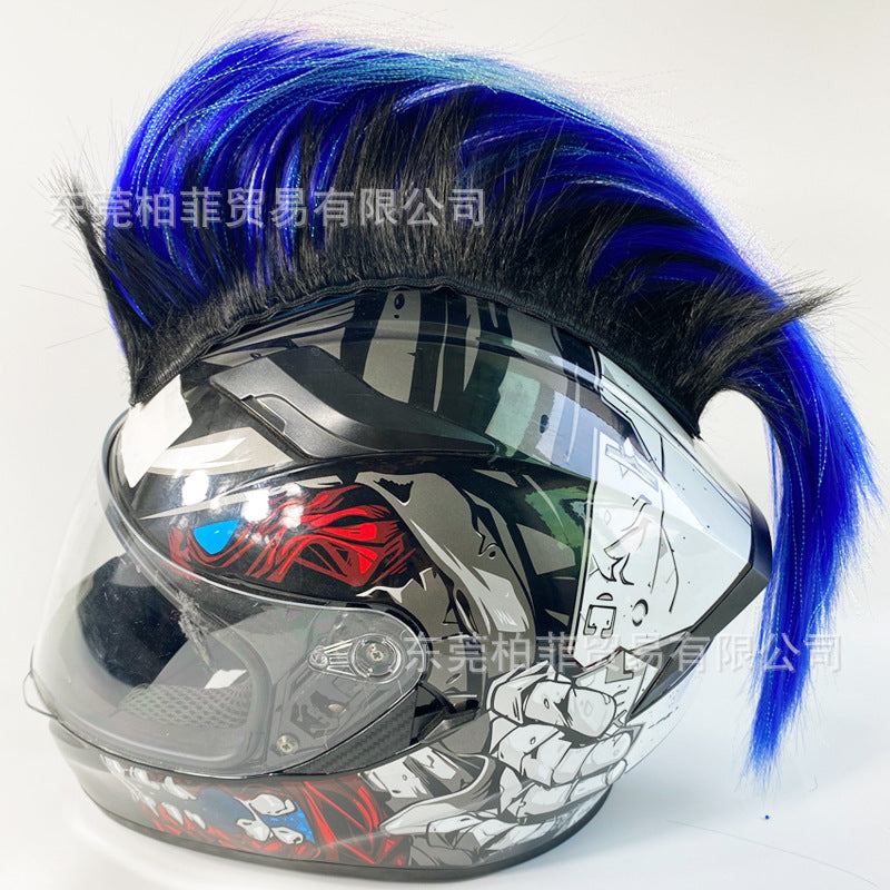 Décoration de casque de moto Perruque punk