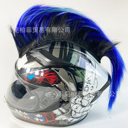 Décoration de casque de moto Perruque punk