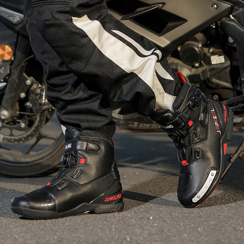 Bottes de cyclisme imperméables et résistantes à l'abrasion. Chaussures de moto pour homme et femme. Bottes de moto Voyage en moto Off-Road Rally Knight