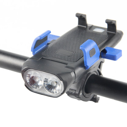 Lumière de vélo  4 en 1 avec support pour téléphone portable, support de phare de vélo