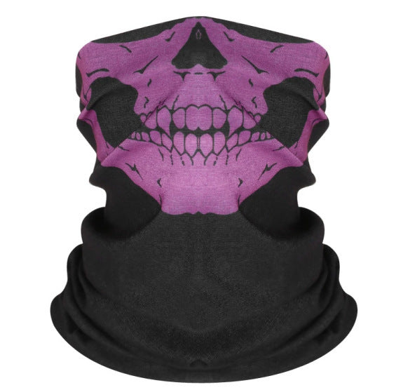Masque facial de cyclisme en plein air, fantôme de champ, couverture de crâne, protection solaire de vélo en plein air, protection tactique respirante et multifonctionnelle