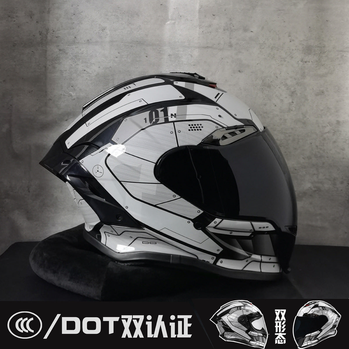 Casque NBTK certification DOT casque de moto à visière longue et courte