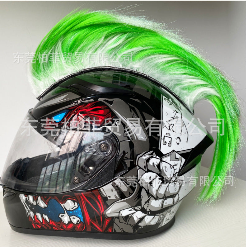 Décoration de casque de moto Perruque punk