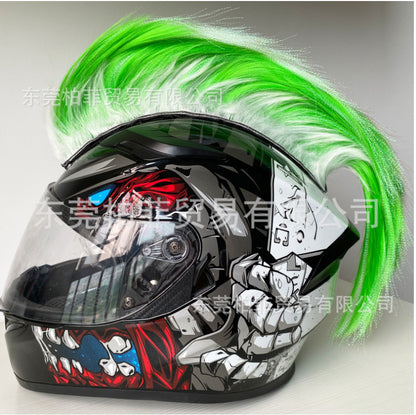 Décoration de casque de moto Perruque punk