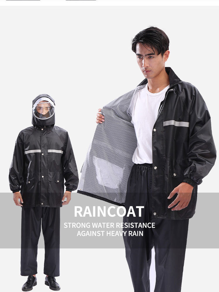 Veste anti-pluie, ensemble pantalon de pluie, vêtements pour adultes, conduite en vélo électrique, épaissie réfléchissante à double couche sur tout le corps