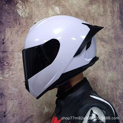 AXOR casques moto casques homme et femme protection solaire été moto jusqu'à la personnalité grand aileron fente arrière sécurité Bluetooth