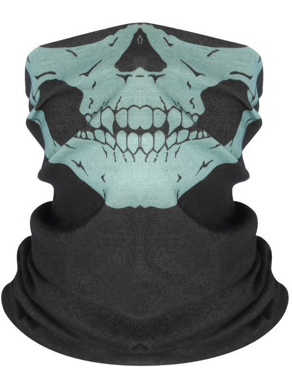 Masque de cyclisme foulard col chaud accessoire de Halloween crâne versatile foulard visage foulard magique