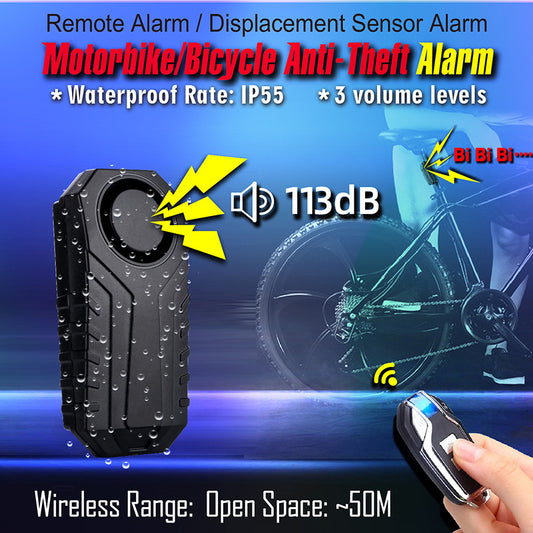 SF22R Alarme de vibrations de vélo Alarme de trottinette Sirène à télécommande sans fil
