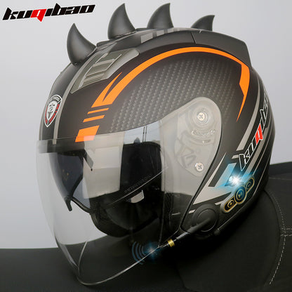 Conduite cool Trésor Bluetooth Demi-casque Casque Moto Personnalité Décoration Cor Lapin, Arc de lapin, Longue autonomie Bonne qualité sonore