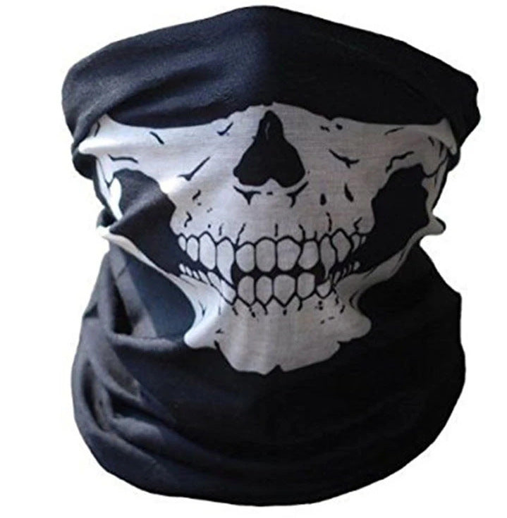 Masque facial de cyclisme en plein air, fantôme de champ, couverture de crâne, protection solaire de vélo en plein air, protection tactique respirante et multifonctionnelle