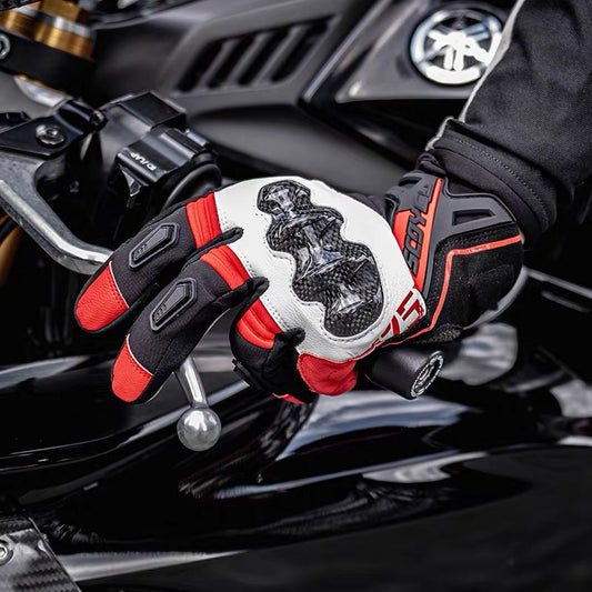 Gants en fibre de carbone pour motocyclettes de course MC175WP Protection anti-chute pour la conduite Confortable, transpirable et durable Hommes et femmes Pulse