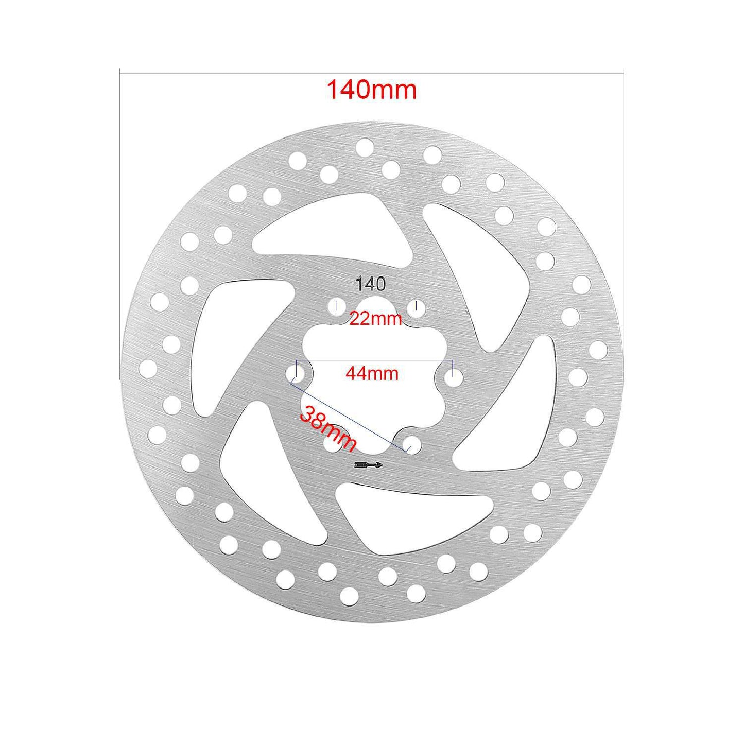 Disco de freno de disco de seis agujeros de 140 mm (con 6 tornillos) compatible con los discos de freno de disco de scooter eléctrico de la serie F nº 9