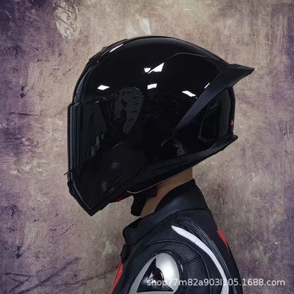 AXOR casques moto casques homme et femme protection solaire été moto jusqu'à la personnalité grand aileron fente arrière sécurité Bluetooth