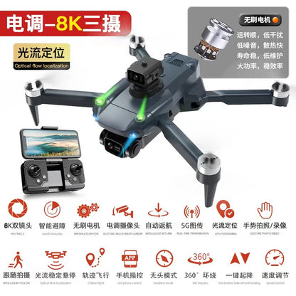 Photographie aérienne avec drones avec technologie noire, Drone professionnel 8k hd pour adultes, intelligent