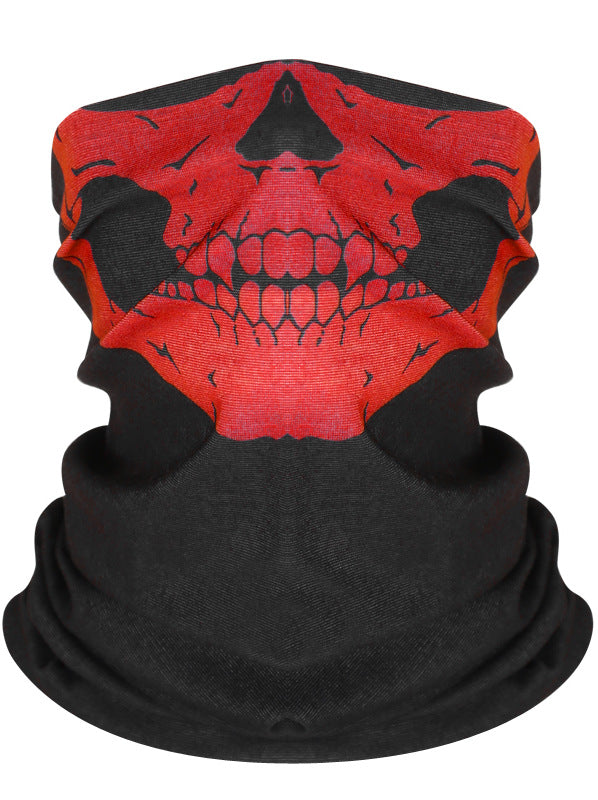 Masque de cyclisme foulard col chaud accessoire de Halloween crâne versatile foulard visage foulard magique
