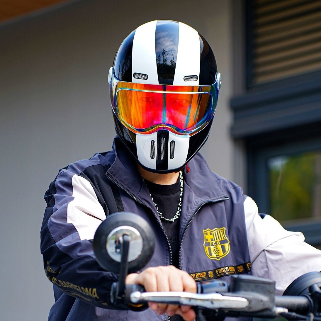 Casque WTCX de moto en fibre de carbone en PRF, casque complet, pour hommes et femmes
